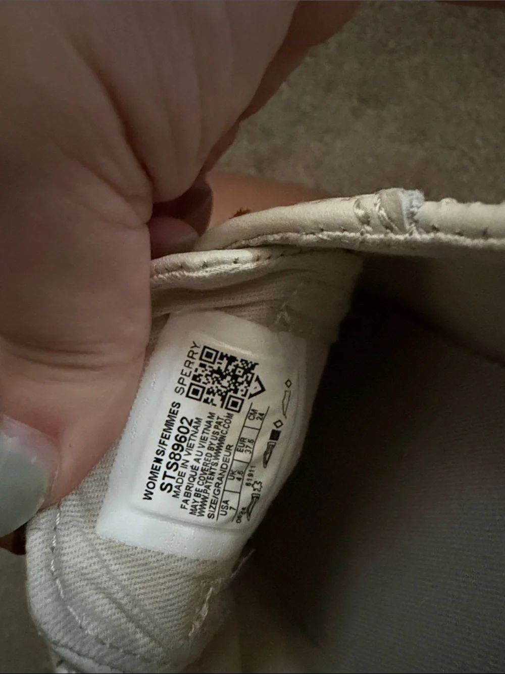 Sperry Cream Leather Platform Sneaker with Brown Laces